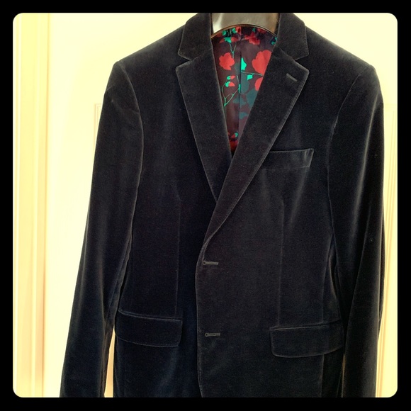 Salvatore Ferragamo Blue Velvet Blazer